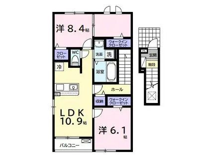 コンフォート アークA(2LDK/2階)の間取り写真