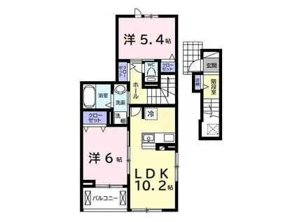 アヴァンセIII(2LDK/2階)の間取り写真