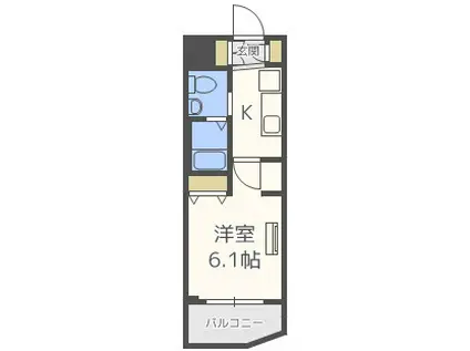 エステムプラザ難波ウエストリバークロス(1K/3階)の間取り写真