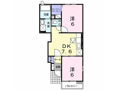 スワンコリーヌ(2DK/1階)の間取り写真