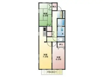 ガーデンTO(2LDK/2階)の間取り写真