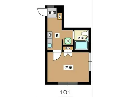 インペリオ田園調布(1K/1階)の間取り写真