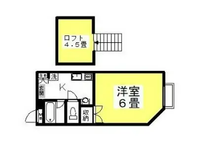 ステージパインヒル2(1K/1階)の間取り写真