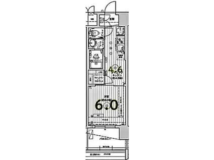 エステムコート名古屋グランツ(1DK/5階)の間取り写真