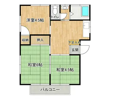 タカハシハイツ(2LDK/2階)の間取り写真