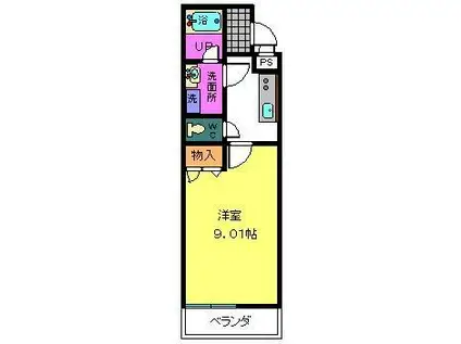 アンシャンテ 元町(1K/2階)の間取り写真