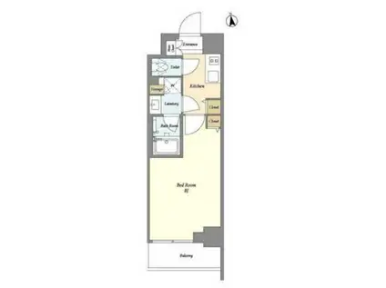 レクシード神楽坂(1K/4階)の間取り写真