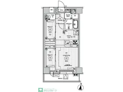 メイクスアート五反野(2LDK/2階)の間取り写真