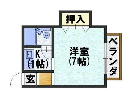 TWIN・BOX(1K/3階)の間取り写真