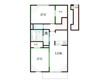 上連雀5丁目(2LDK/2階)の間取り写真