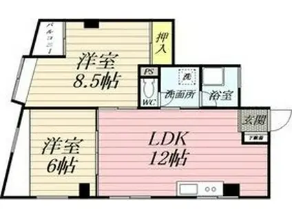 サンライト日置II(2LDK/4階)の間取り写真