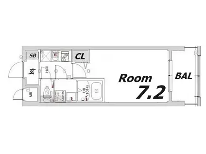 クレストタップ神戸湊町ブラン(1K/4階)の間取り写真