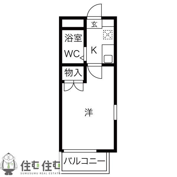 RX豊田(1K/2階)の間取り写真