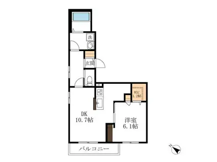 FREUDE OSTEN(1DK/3階)の間取り写真