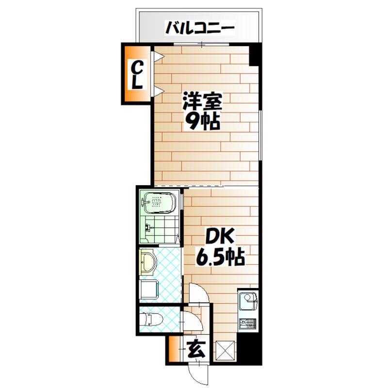 フリーエントUT(1DK/2階)の間取り写真