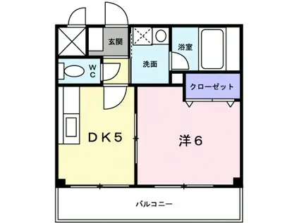 トリニティーグレース(1DK/3階)の間取り写真