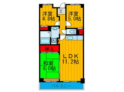元町RURAL(3LDK/4階)の間取り写真