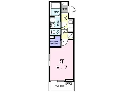 アビタシオンI(1K/1階)の間取り写真