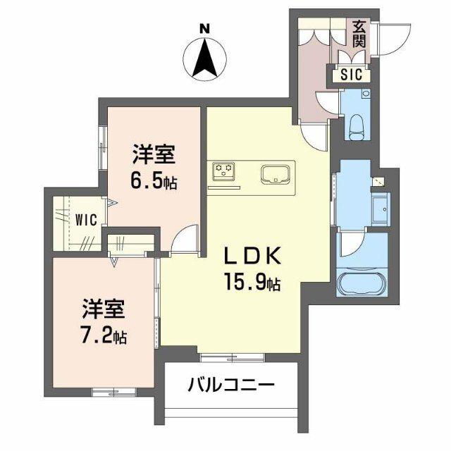 AVANCE東草深ウエスト(2LDK/2階)の間取り写真
