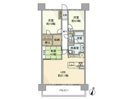 グランフォーリア(3LDK/4階)の間取り写真