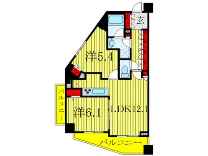 ブランズ川口本町(2LDK/4階)の間取り写真