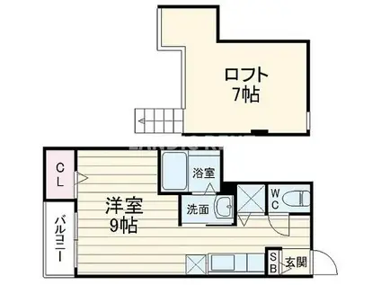 MUSE箱崎(ワンルーム/2階)の間取り写真