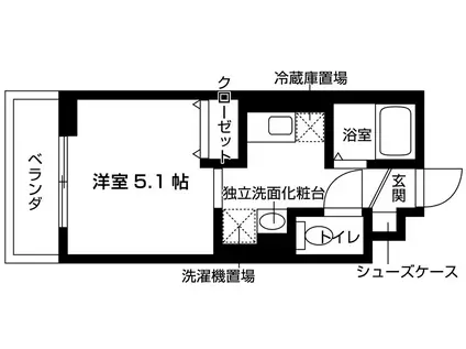 ルリエ豊中(1K/3階)の間取り写真