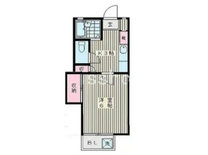 マ・シャンブル(1K/1階)の間取り写真