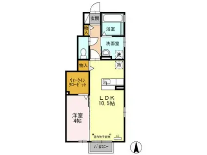 セントポーリア(1LDK/1階)の間取り写真