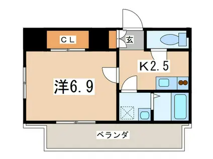 PRIMAL MACHIDA(1K/13階)の間取り写真