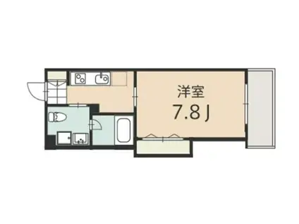 Eプラス3(1K/1階)の間取り写真