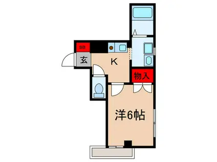 ヴィーノK2(1K/2階)の間取り写真