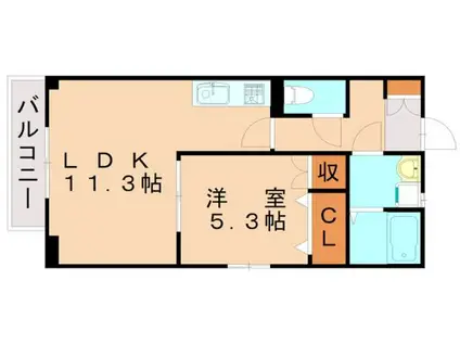 ロハスM(1LDK/2階)の間取り写真