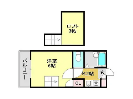 サンコート百石(1K/2階)の間取り写真