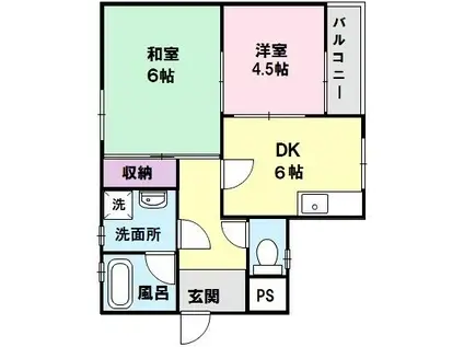 さんさん藤井寺(2DK/1階)の間取り写真