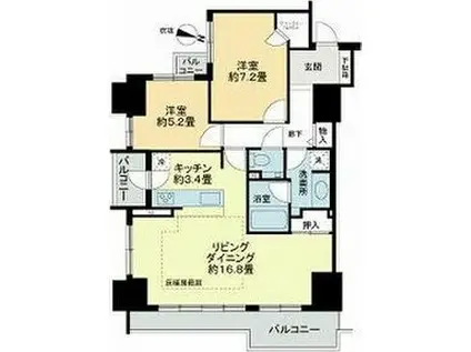 シティハウス札幌大通東(2LDK/15階)の間取り写真