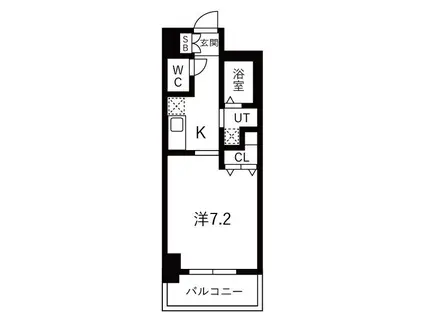 レジデンス神戸グルーブHARBORウエスト(1K/2階)の間取り写真