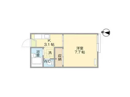 あるきめです(1K/2階)の間取り写真