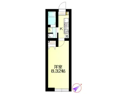 セダーフィネス横浜(1K/1階)の間取り写真