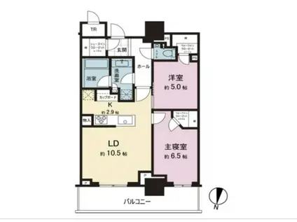 パークタワー西新宿(2LDK/22階)の間取り写真