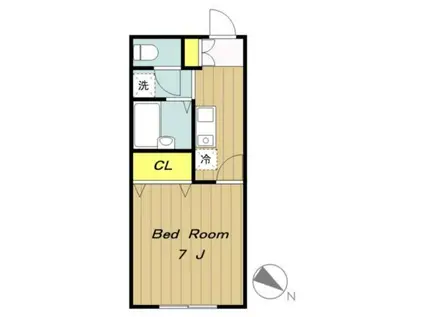 アムール琴(1K/2階)の間取り写真