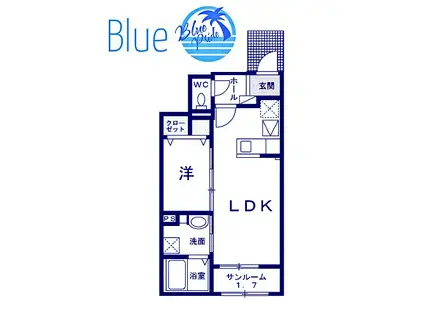 セスト湘南(1LDK/1階)の間取り写真