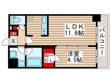 ラグゼナ流山おおたかの森(1LDK/9階)の間取り写真