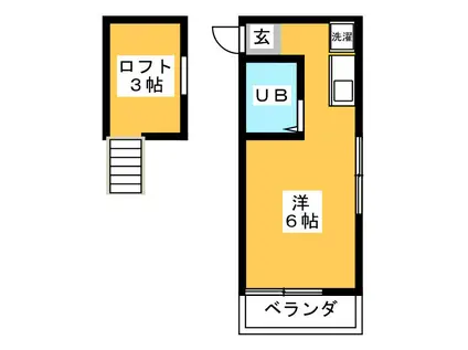 エンジェルハイツ(ワンルーム/2階)の間取り写真