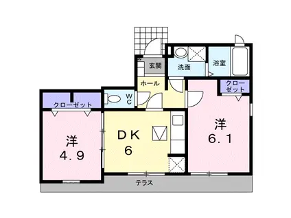 それいゆIII(2DK/1階)の間取り写真