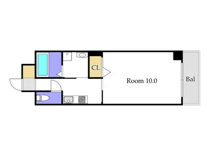 ソレイユ南中央町(1K/4階)の間取り写真