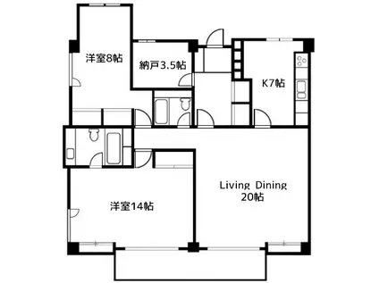 セツザンマンション(2SLDK/3階)の間取り写真