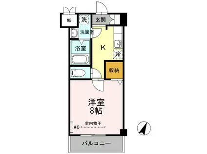 サニーコート・K(1K/3階)の間取り写真