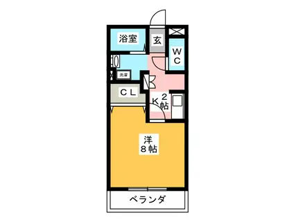 パルハウス24(1K/3階)の間取り写真