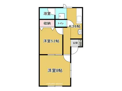 メゾン・セラフィックI(2K/1階)の間取り写真